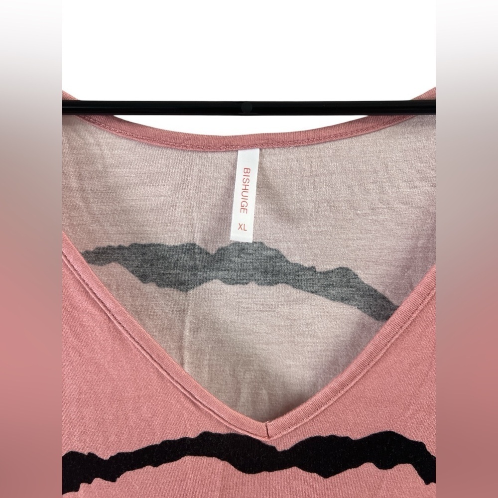 Pink and black striped tank top mini dress - Picture 2 of 4